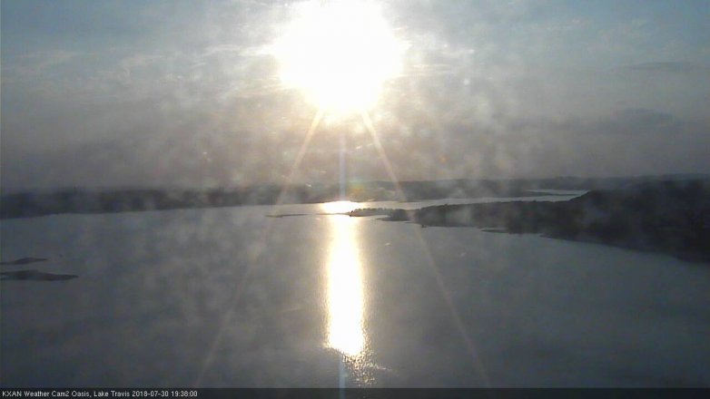 Lake Travis webcam, July 30, 2018 6:40 PM CT