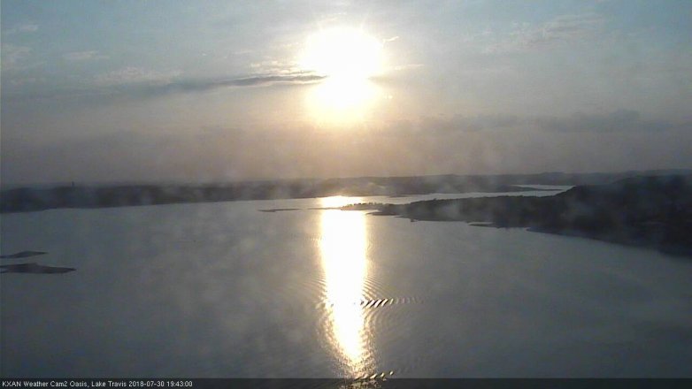 Lake Travis webcam, July 30, 2018 6:45 PM CT