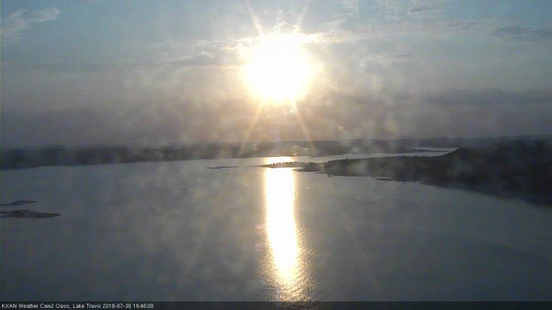 Lake Travis webcam, July 30, 2018 6:50 PM CT