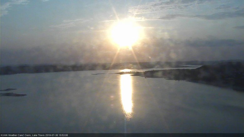 Lake Travis webcam, July 30, 2018 6:55 PM CT