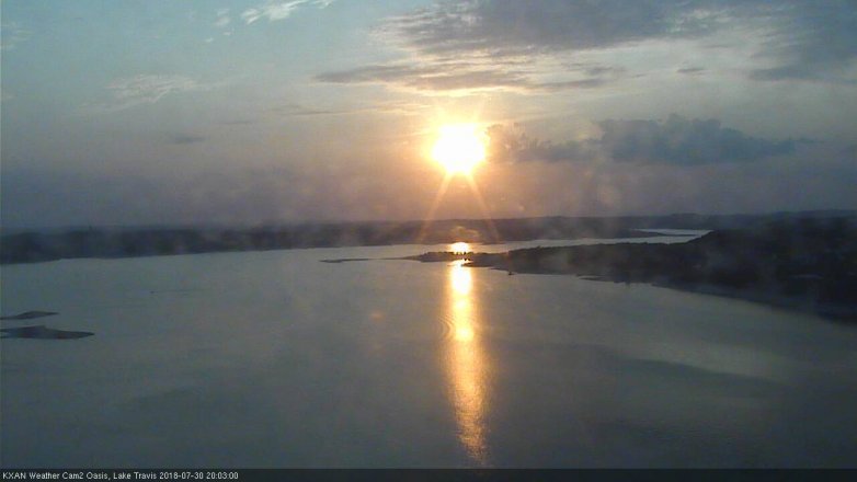 Lake Travis webcam, July 30, 2018 7:05 PM CT