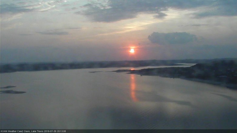 Lake Travis webcam, July 30, 2018 7:15 PM CT