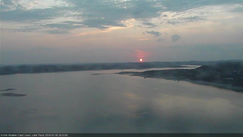 Lake Travis webcam, July 30, 2018 7:25 PM CT