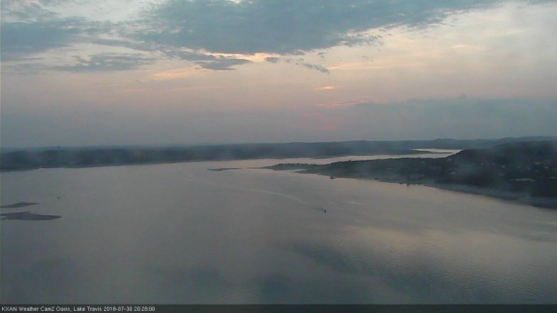 Lake Travis webcam, July 30, 2018 7:30 PM CT