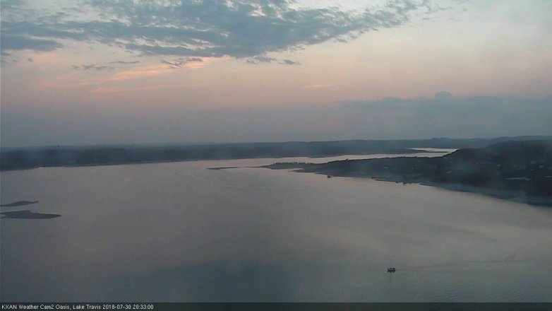 Lake Travis webcam, July 30, 2018 7:35 PM CT