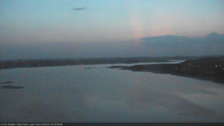 Lake Travis webcam, July 30, 2018 7:55 PM CT