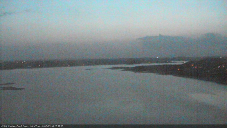 Lake Travis webcam, July 30, 2018 8:00 PM CT