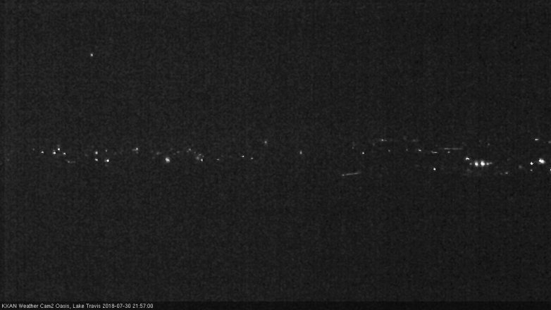 Lake Travis webcam, July 30, 2018 9:00 PM CT