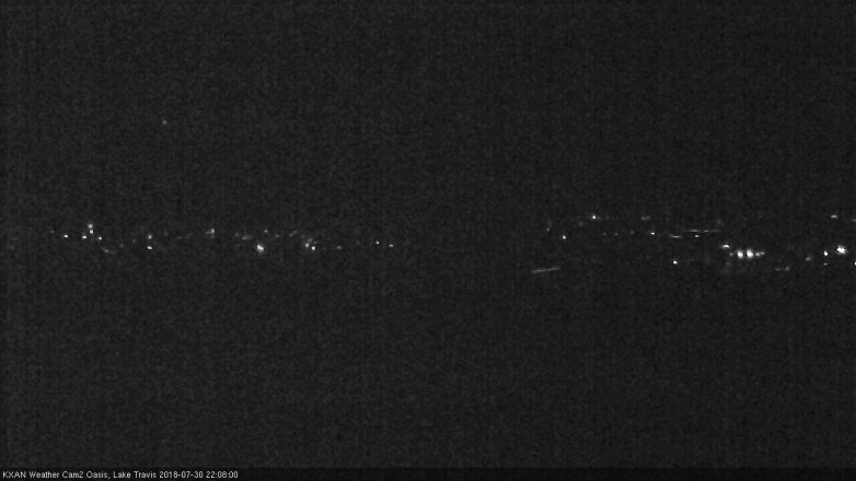 Lake Travis webcam, July 30, 2018 9:10 PM CT