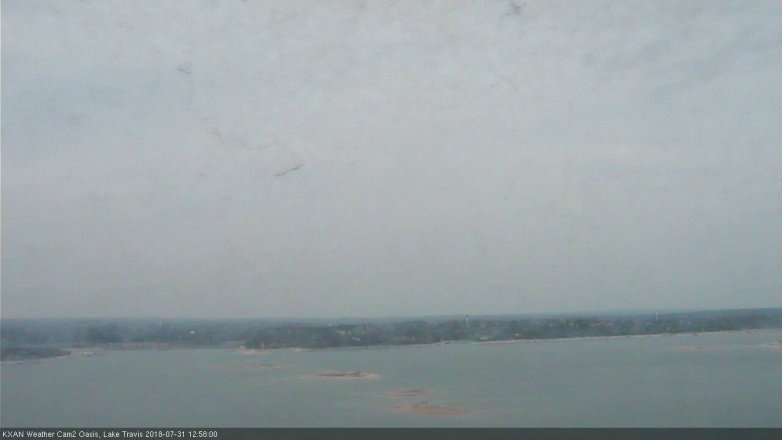 Lake Travis webcam, July 31, 2018 12:00 PM CT