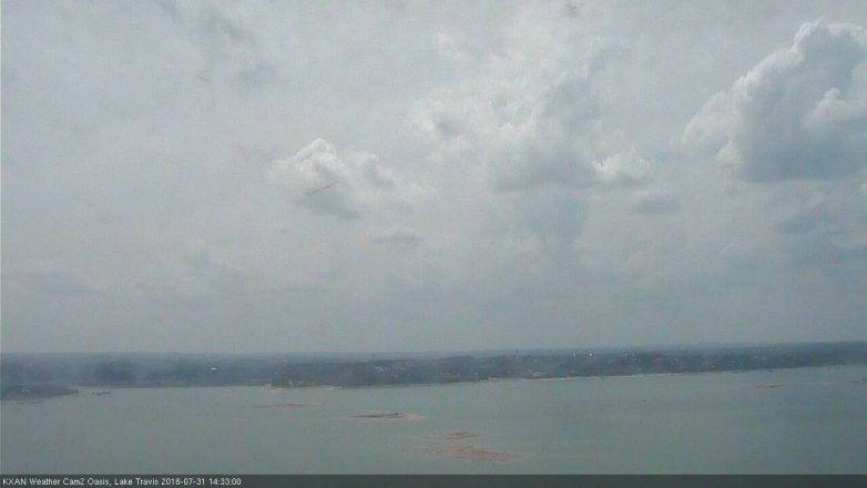Lake Travis webcam, July 31, 2018 1:35 PM CT