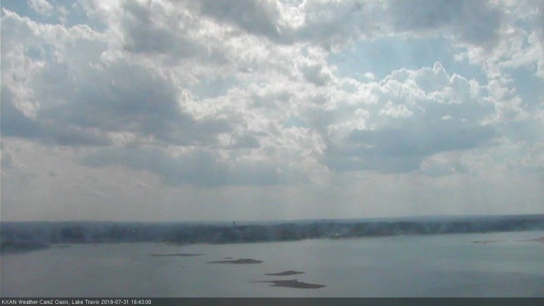 Lake Travis webcam, July 31, 2018 3:45 PM CT