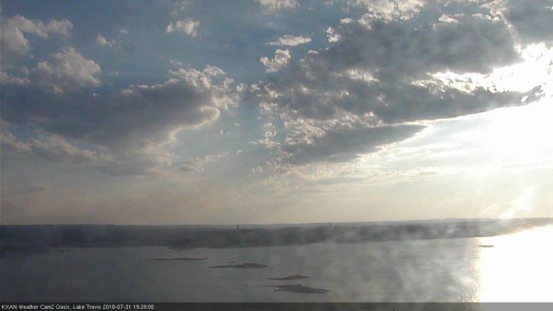 Lake Travis webcam, July 31, 2018 6:30 PM CT