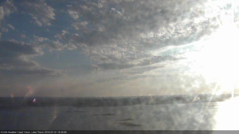 Lake Travis webcam, July 31, 2018 6:40 PM CT