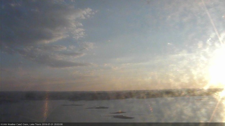 Lake Travis webcam, July 31, 2018 7:05 PM CT