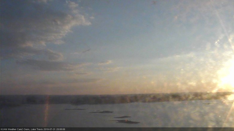 Lake Travis webcam, July 31, 2018 7:10 PM CT