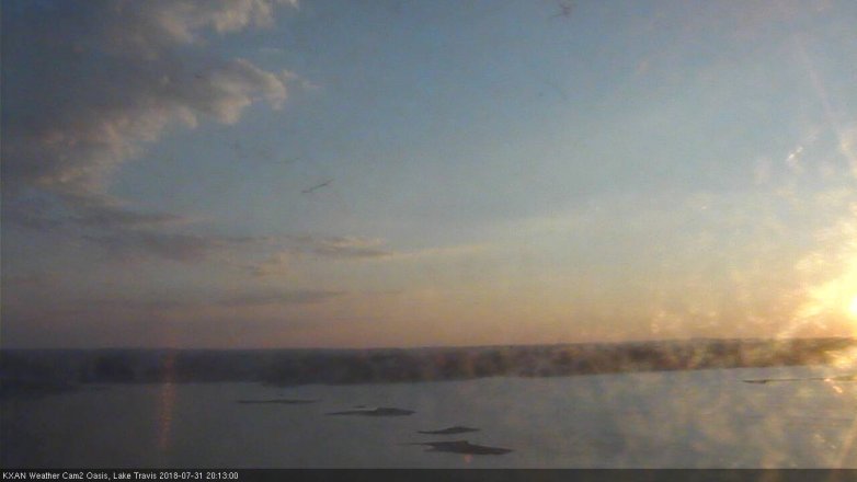 Lake Travis webcam, July 31, 2018 7:15 PM CT