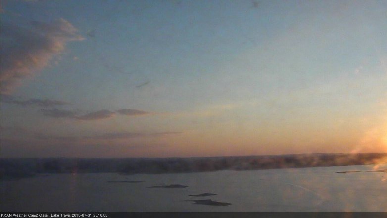 Lake Travis webcam, July 31, 2018 7:20 PM CT