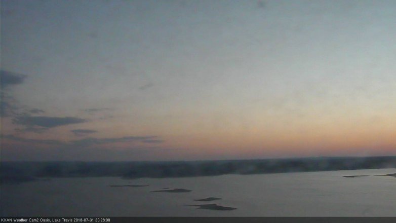 Lake Travis webcam, July 31, 2018 7:30 PM CT