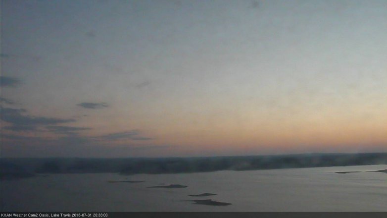 Lake Travis webcam, July 31, 2018 7:35 PM CT