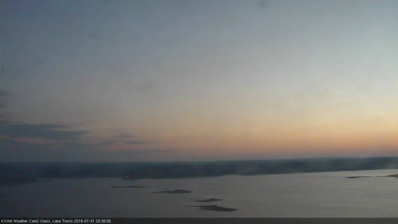 Lake Travis webcam, July 31, 2018 7:40 PM CT
