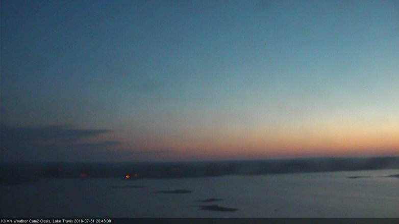 Lake Travis webcam, July 31, 2018 7:50 PM CT