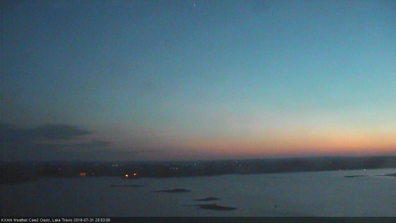 Lake Travis webcam, July 31, 2018 7:55 PM CT