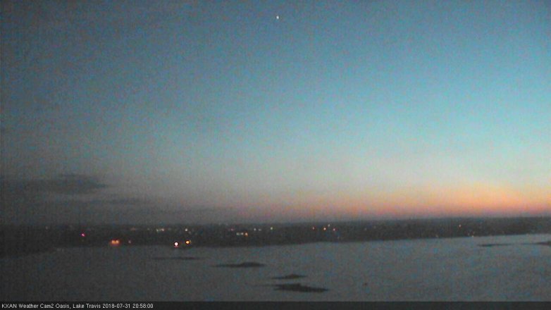 Lake Travis webcam, July 31, 2018 8:00 PM CT