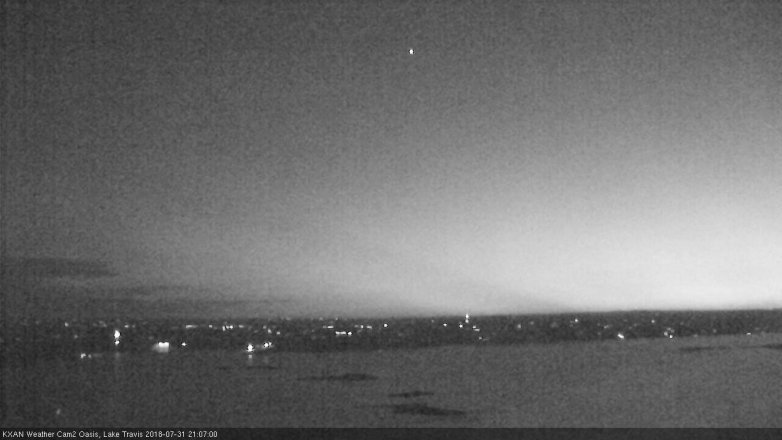 Lake Travis webcam, July 31, 2018 8:10 PM CT