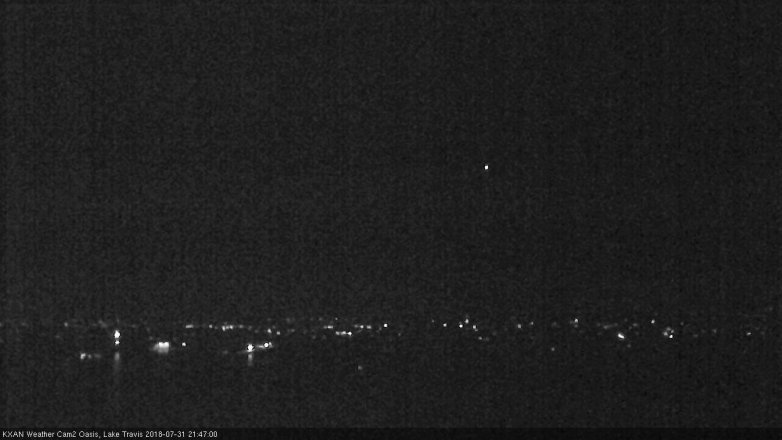 Lake Travis webcam, July 31, 2018 8:50 PM CT