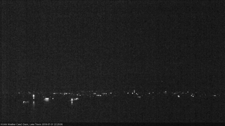 Lake Travis webcam, July 31, 2018 9:30 PM CT