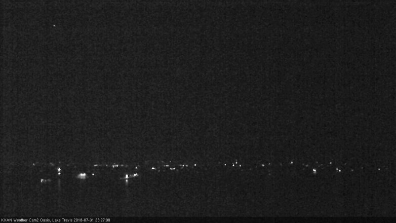 Lake Travis webcam, July 31, 2018 10:30 PM CT