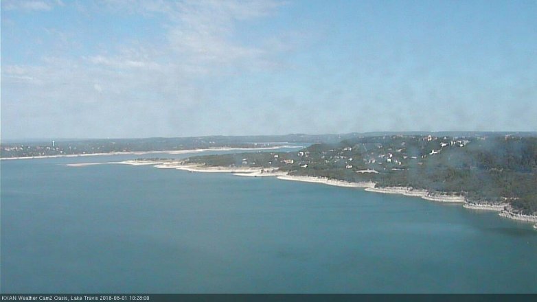 Lake Travis webcam, August 1, 2018 9:30 AM CT