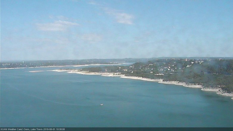 Lake Travis webcam, August 1, 2018 9:40 AM CT