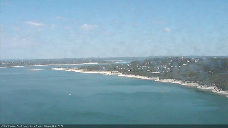 Lake Travis webcam, August 1, 2018 10:05 AM CT