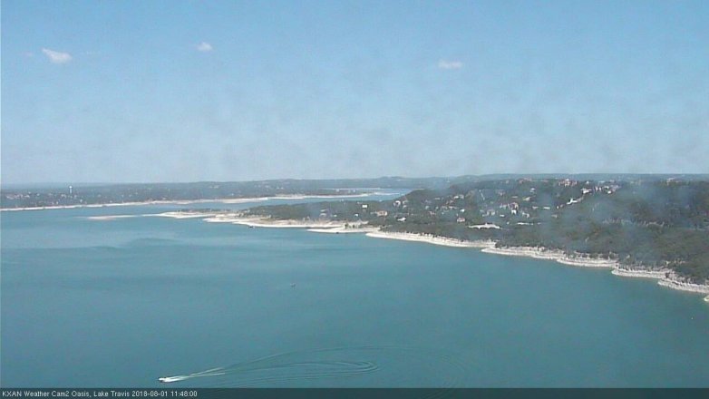 Lake Travis webcam, August 1, 2018 10:50 AM CT