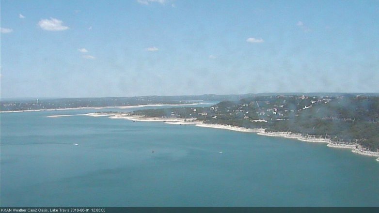 Lake Travis webcam, August 1, 2018 11:05 AM CT