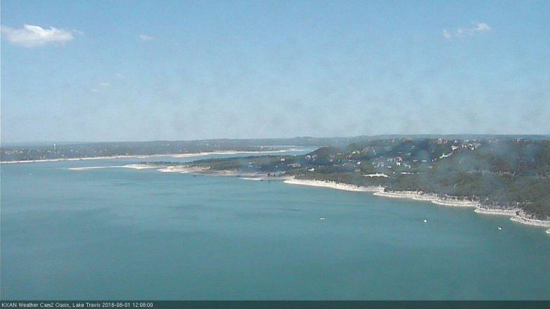 Lake Travis webcam, August 1, 2018 11:10 AM CT