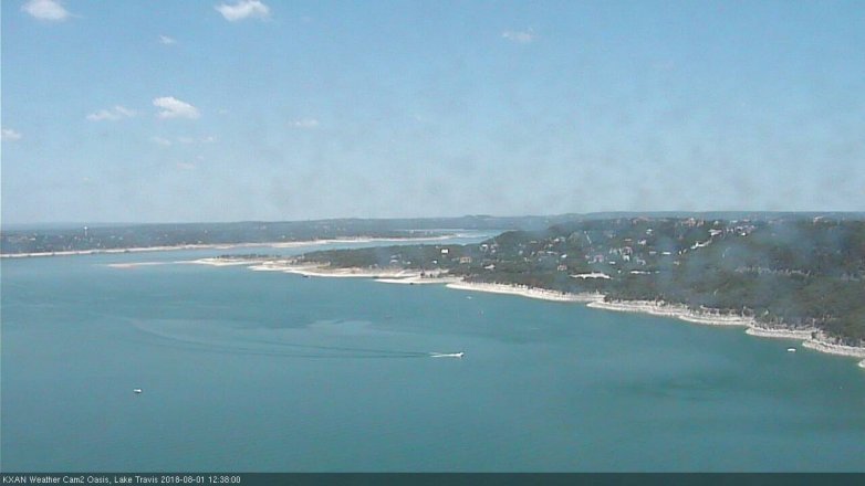 Lake Travis webcam, August 1, 2018 11:40 AM CT