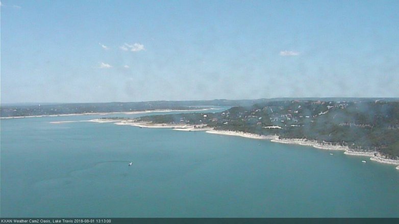 Lake Travis webcam, August 1, 2018 12:15 PM CT