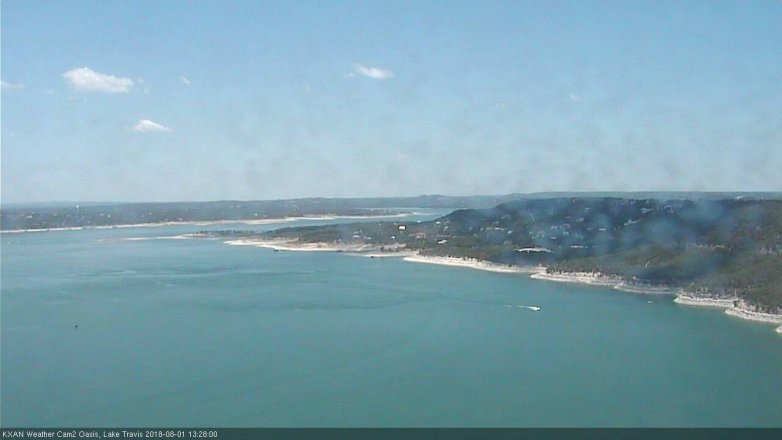 Lake Travis webcam, August 1, 2018 12:30 PM CT