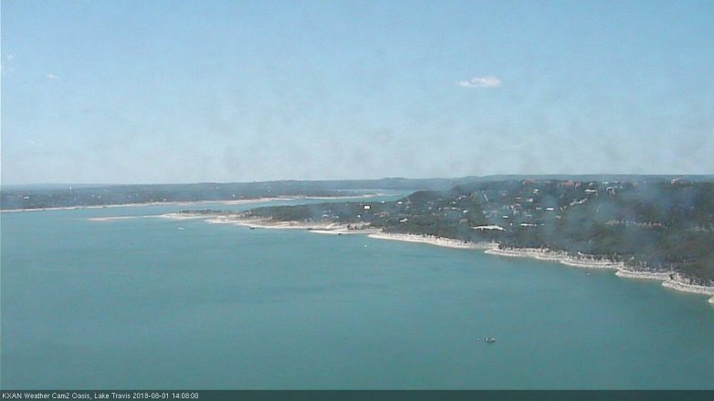 Lake Travis webcam, August 1, 2018 1:10 PM CT