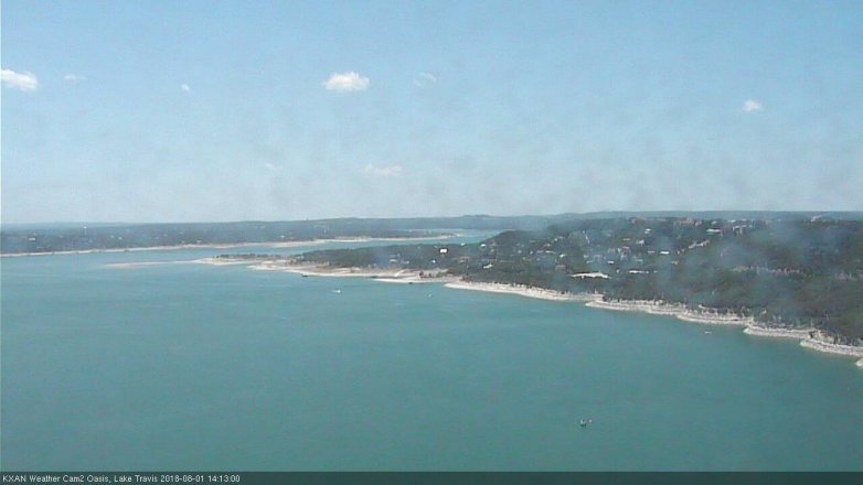 Lake Travis webcam, August 1, 2018 1:15 PM CT