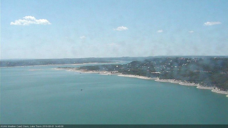 Lake Travis webcam, August 1, 2018 1:50 PM CT