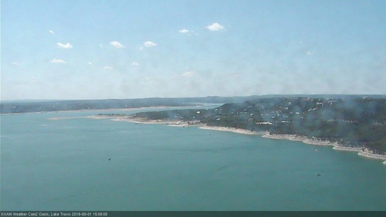 Lake Travis webcam, August 1, 2018 2:10 PM CT
