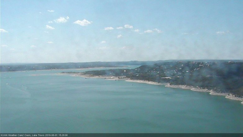 Lake Travis webcam, August 1, 2018 2:30 PM CT