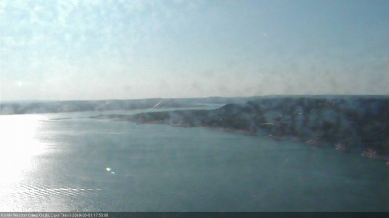 Lake Travis webcam, August 1, 2018 4:55 PM CT