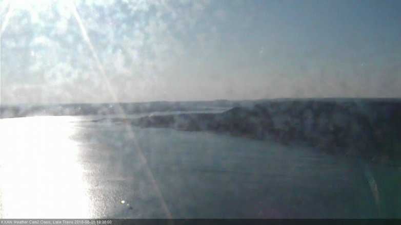 Lake Travis webcam, August 1, 2018 5:40 PM CT