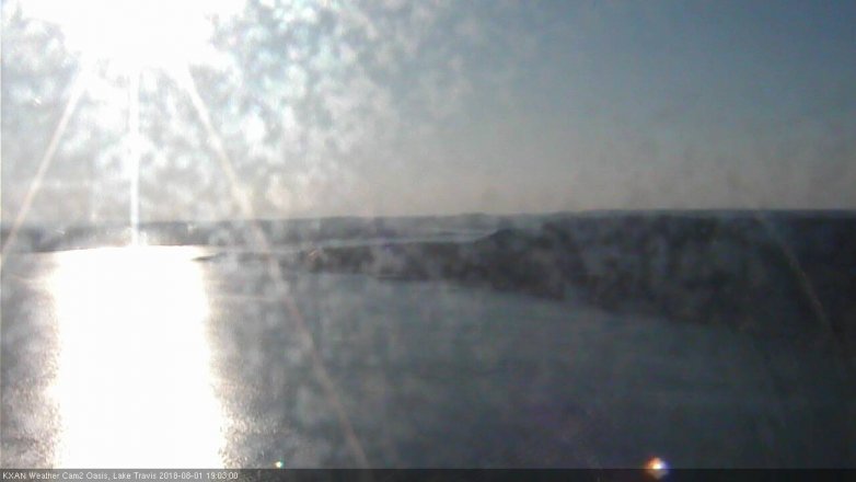 Lake Travis webcam, August 1, 2018 6:05 PM CT