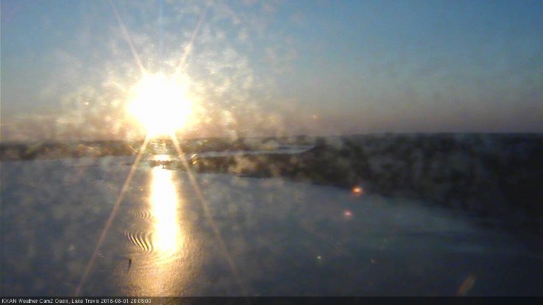 Lake Travis webcam, August 1, 2018 7:10 PM CT
